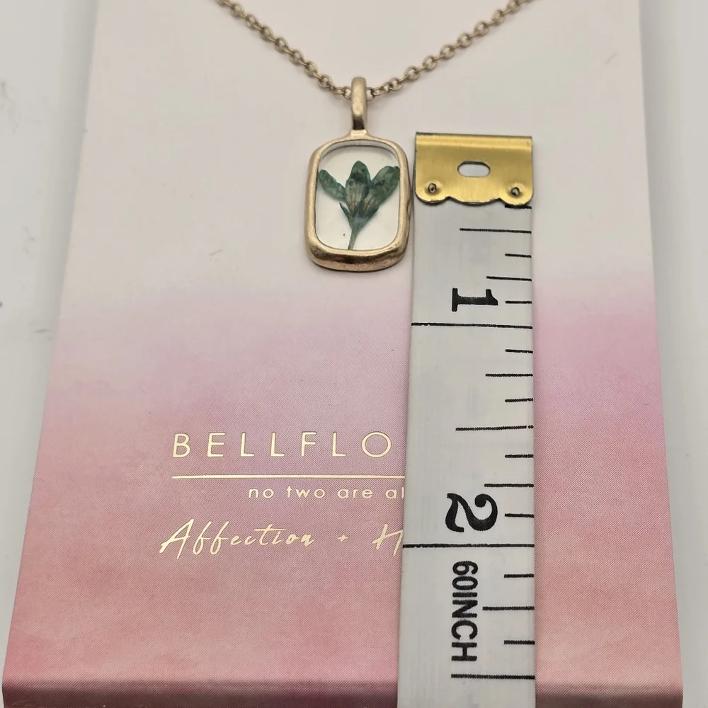 Bellissima 14K Gold Dipped Bellflower Multi Strand Pressed Flower Necklace